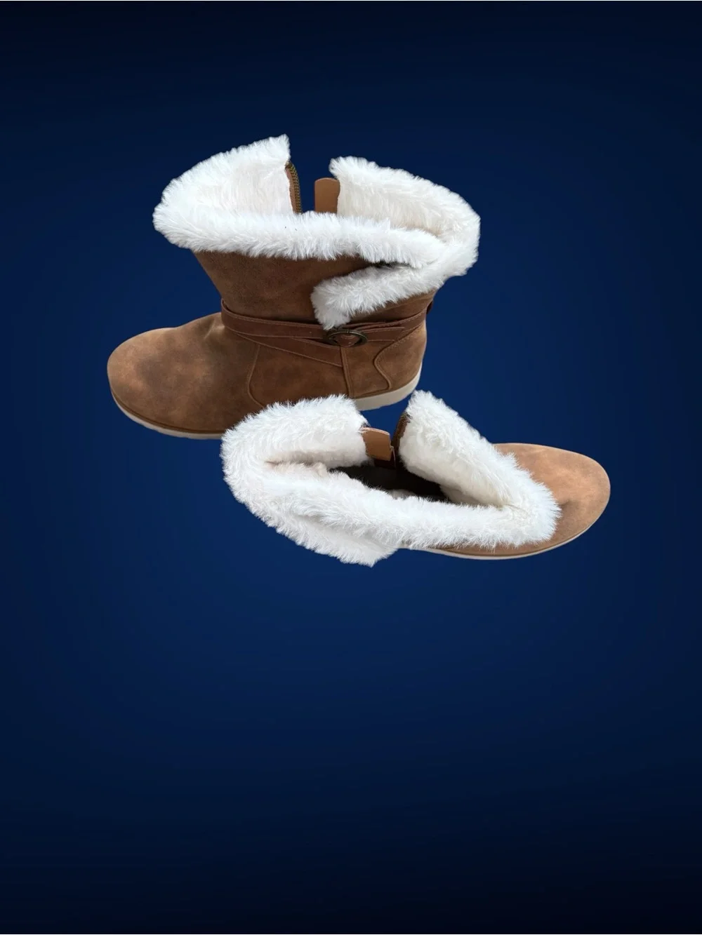 Women’s Tan Faux-Shearling Ankle Boots